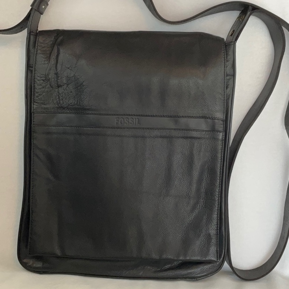 Fossil Black Leather Men's Bag